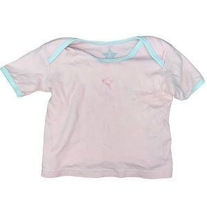 Rockin Baby Girl’s Size 6-12M pink & aqua color block t shirt